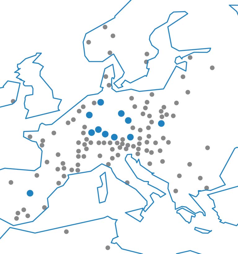 Lokalizacje oddziałów MEILLER w Europie